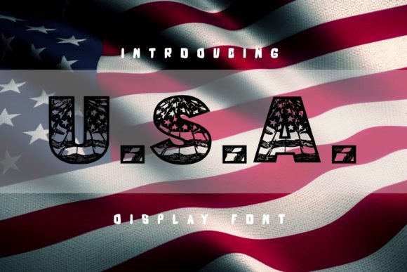 U.s.a.: A Patriotic Display Font for Handmade Holiday Crafts and Shop Designs
